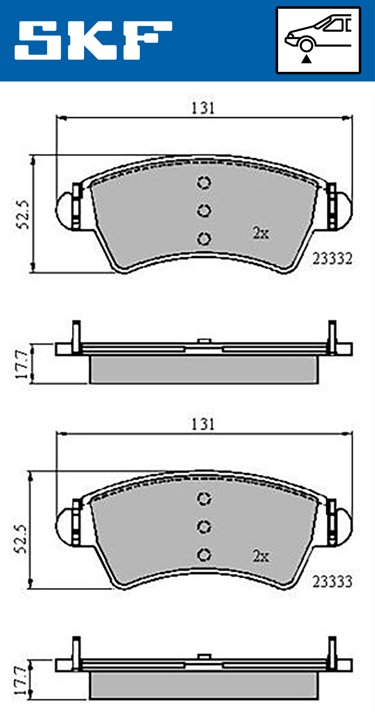 Set placute frana,frana disc VKBP 80380 SKF